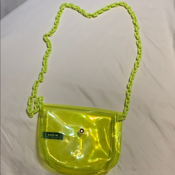clear crossbody bag with chain strap